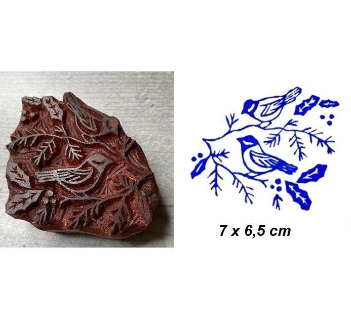 Stempel  Motivstempel aus Holz  2 Meisen