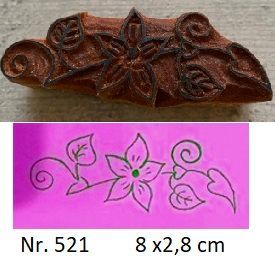 Blume   Ornament Blaudruck Model Druckstock Holzstempel Motivstempel Stempel Nr. 521