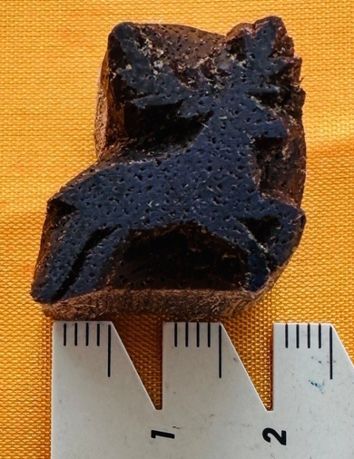 Hirsch klein 2 x 2 cm rechts   Stempel aus Holz