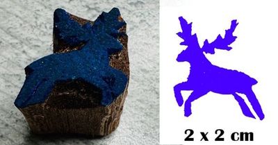 Hirsch klein 2 x 2 cm links Stempel aus Holz Hirsch klein 2 x 2 cm links Stempel aus Holz