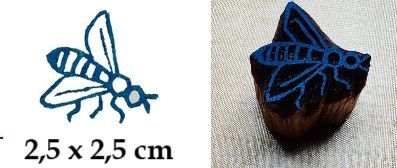 Biene klein Hochwertige  handgeschnitzte Holzstempel  Made in Germany