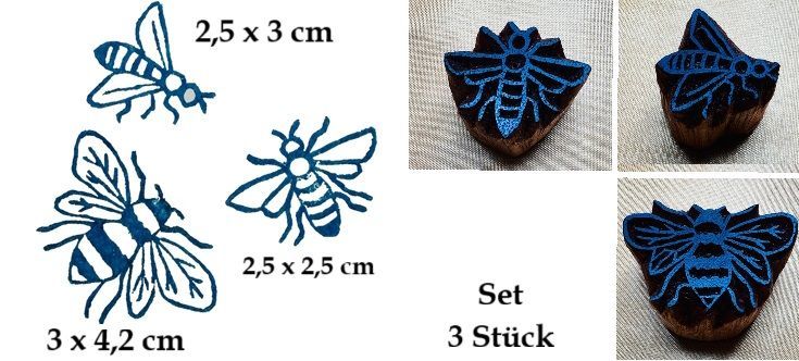 Set 3 Stück Hummel 2 x Biene Stempel Holzstempel Made in Deutschland Set 3 Stück Hummel 2 x Biene Stempel Holzstempel Made in Deutschland