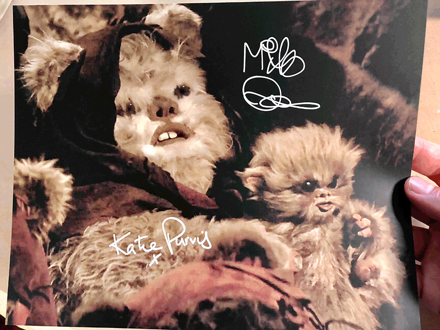 Ewok Mother &amp; Baby 8x10 Signed By Katie Purvis &amp; Mike Quinn