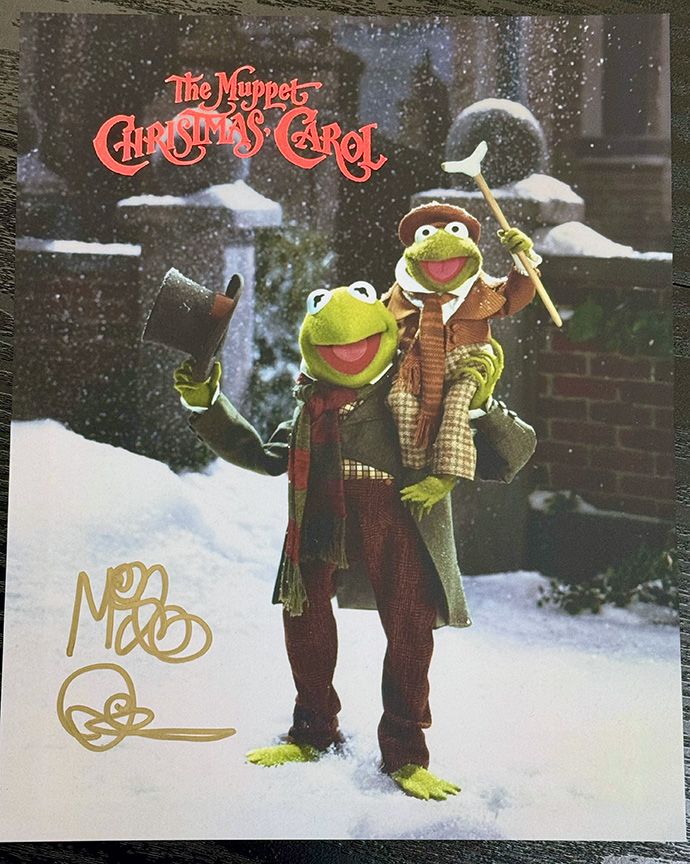 Kermit &amp; Tiny Tim - Muppet Christmas Carol 8x10 Autograph