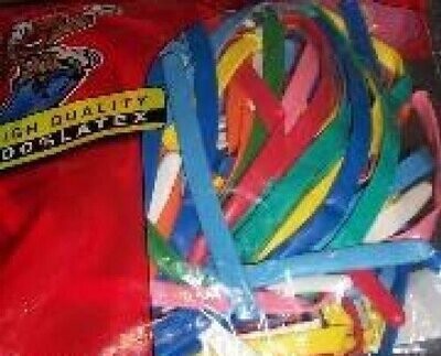 Globos 270 Modelling Balloons Mixed Colours in 100's - 1 Bag of 100