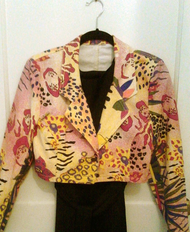 Nini Ferrucci sz Med Vintage 80s Print Waist Jacket