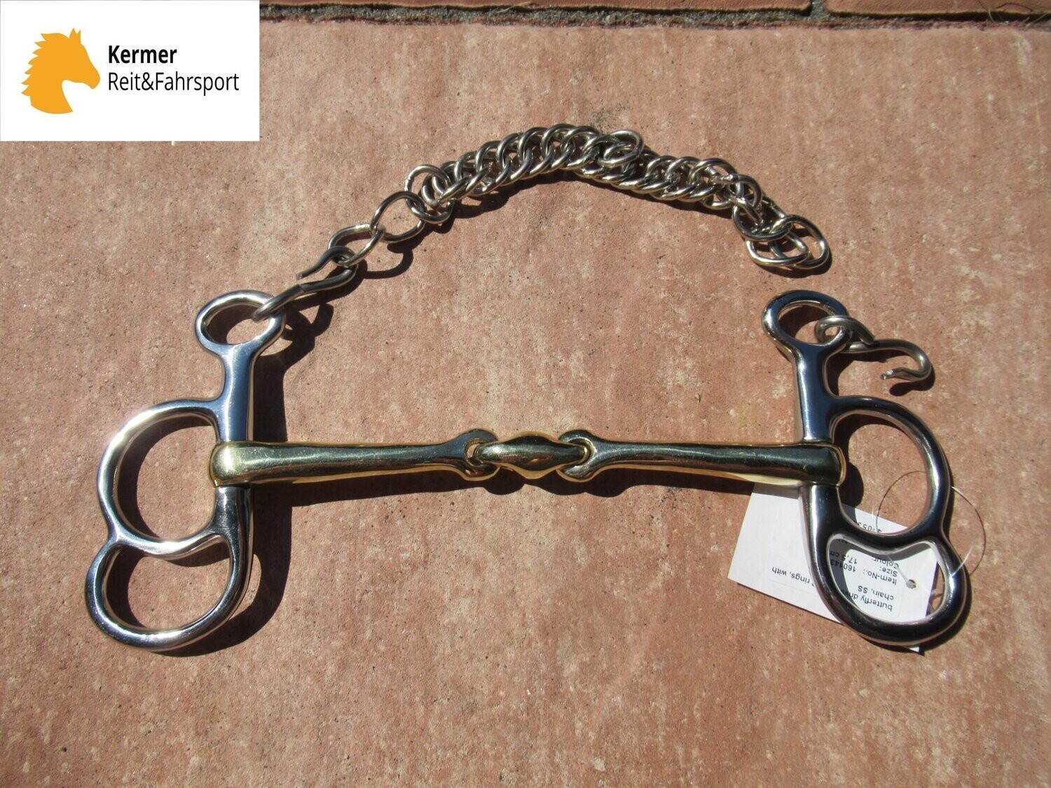 Postkandare 2 Ringe Argentan doppelt gebrochen 17,5 cm