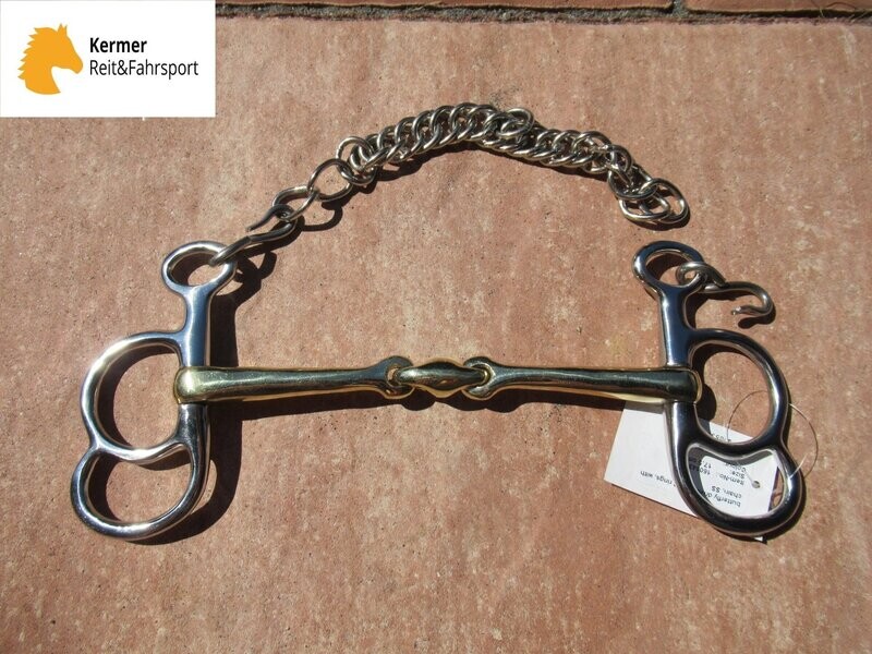 Postkandare 2 Ringe Argentan doppelt gebrochen 17,5 cm Postkandare 2 Ringe Argentan doppelt gebrochen 17,5 cm