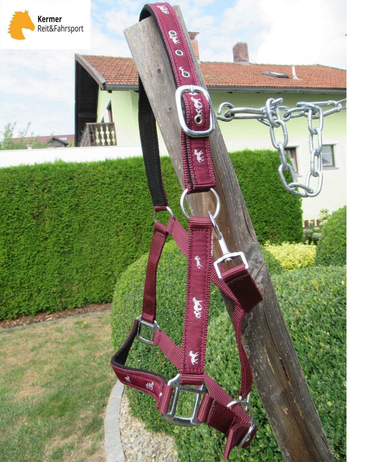 Nylonhalfter Pferdchen, bordeuxrot, Gr. Cob