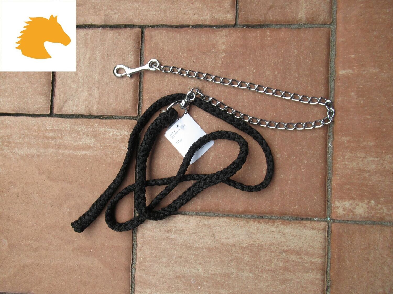 Equest Führkette schwarz-silber