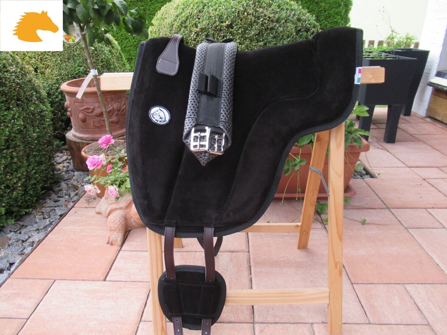 Brockamp Bareback Pad Spezial, inkl. Bauchgurt, schwarz