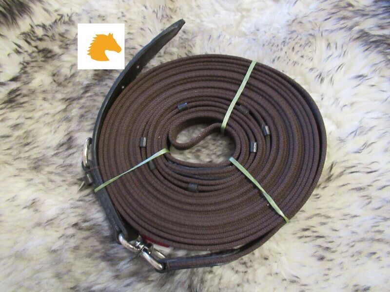 Longierleine mit Wechselkarabiner braun 8m Longierleine mit Wechselkarabiner braun 8m