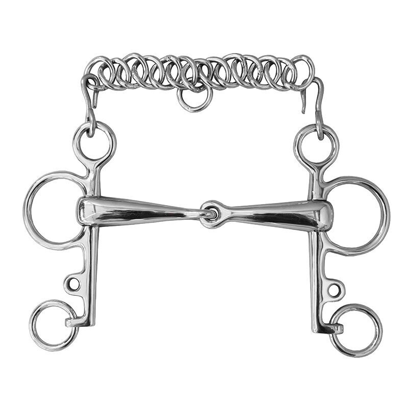Pelham Kandare gebrochen Edelstahl 18,5 cm