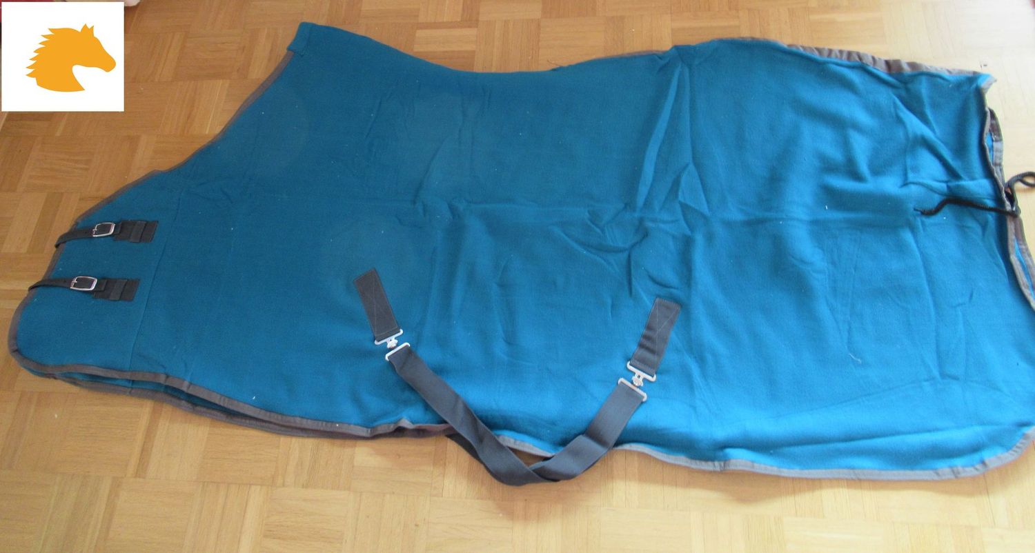 Abschwitzdecke Gr. 155 cm petrol-grau