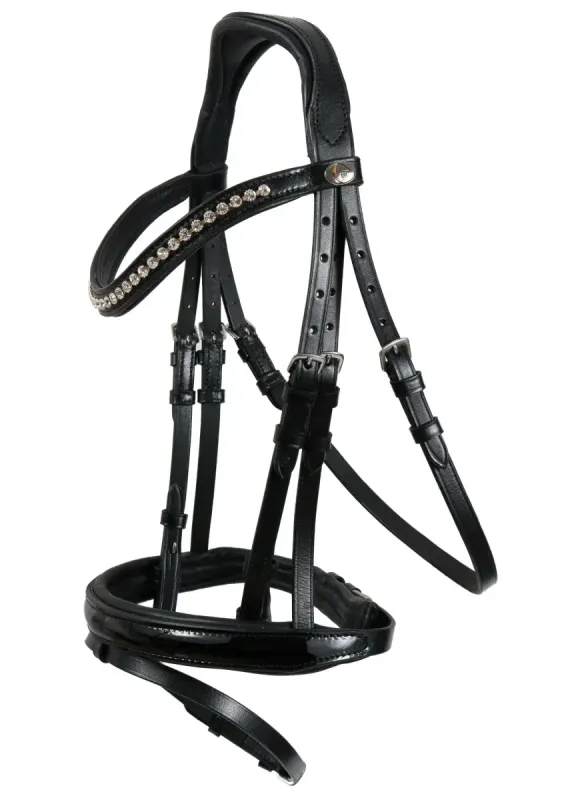 Hans Melzer Trense Wiesbaden Gr. XF, schwarz mit Lack Hans Melzer Trense Wiesbaden Gr. XF, schwarz mit Lack