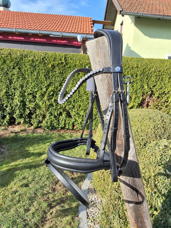 Full Trense schwedisch kombiniert schwarz Softleder Full Trense schwedisch kombiniert schwarz Softleder