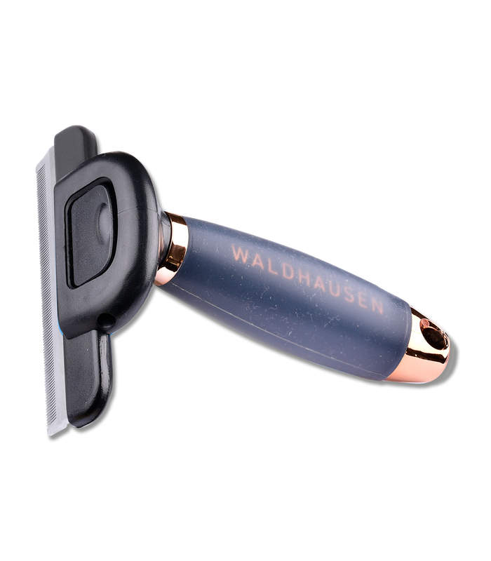 Waldhausen Fellwechselkamm mit Gelgriff, schwarz-rosegold, XL