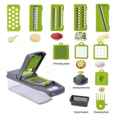 1 Set Plastic Multipurpose Chopper, Fruits &amp; Vegetable Cutter, Grater Peeler Chipser, For Kitchen, Durable Dicer, Chopper For Kitchen Stainless Steel
