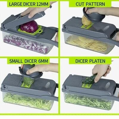 1 Set Plastic Multipurpose Chopper, Fruits &amp; Vegetable Cutter, Grater Peeler Chipser, For Kitchen, Durable Dicer, Chopper For Kitchen Stainless Steel