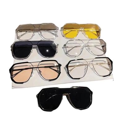 1pc Retro &amp; Trendy Aviator Frame Oversized Clear Lens Glasses For Men And Women Suitable For Daily Wear