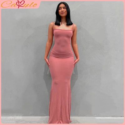 Satin Slip Sleeveless Backless Maxi Dress Comfort Elegant Bodycon Womenswear