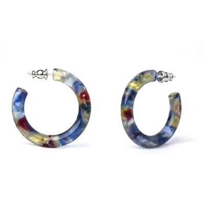 35mm Round Hoops in Stained Glass