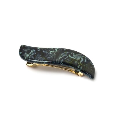 Wave Barrette in Green Agate Wave Barrette in Green Agate