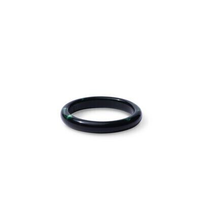 Round Ring in Black Emerald