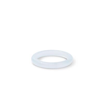 Round Ring in White Jade