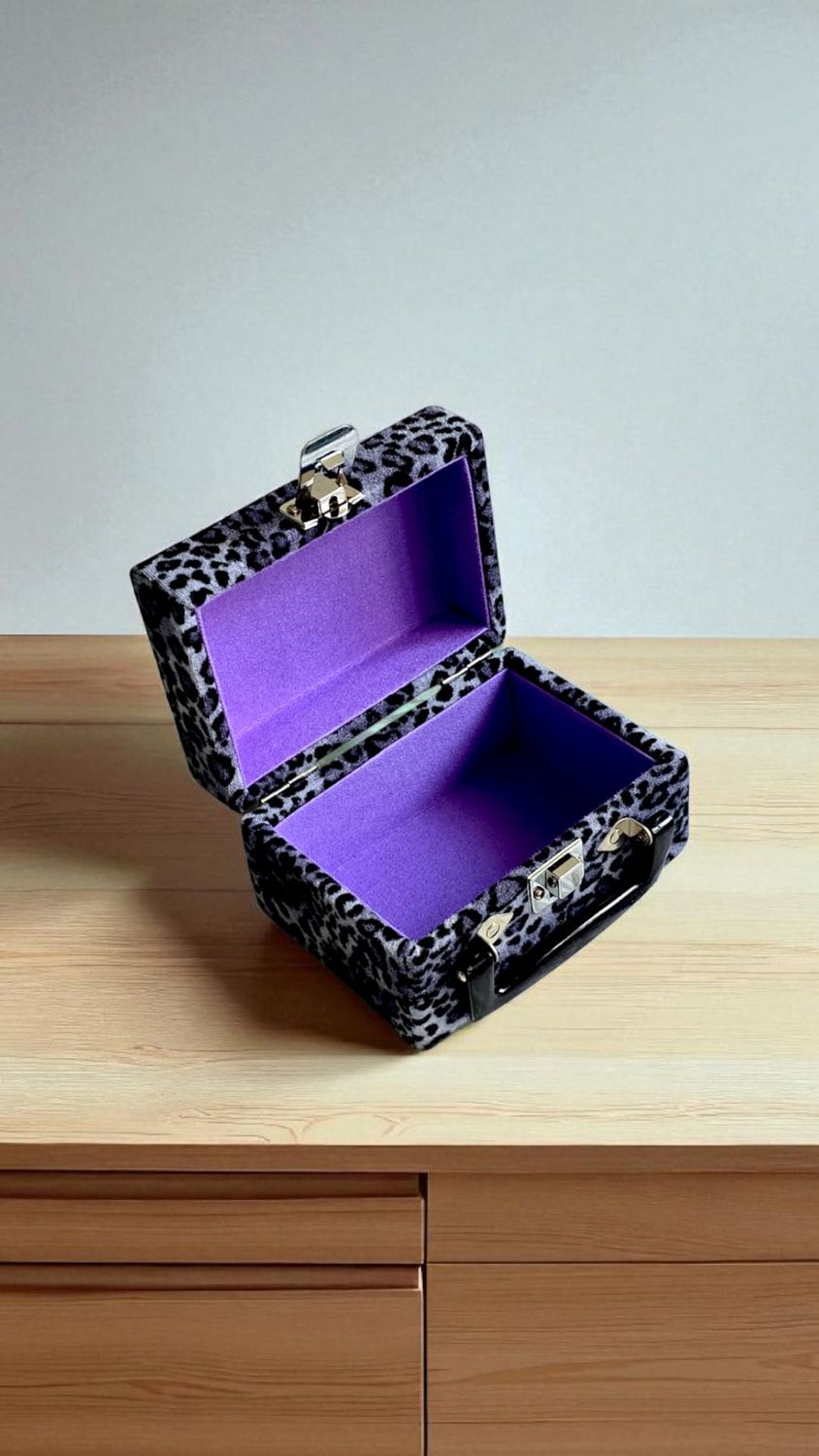 Faux Fur Leopard Print Deluxe Minidisc Case