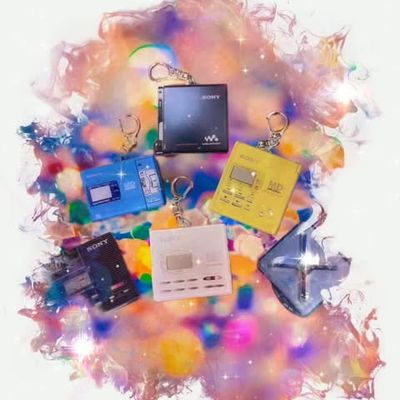 Set of 6 Signature Minidisc Player Key Rings