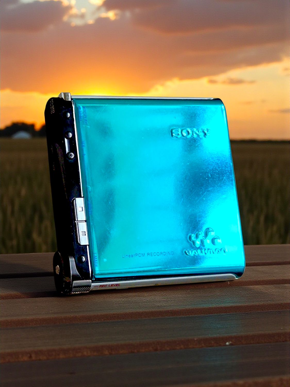 Modded Shiny Blue Hello Kitty Sony MZ-RH1 with Newly Installed Screen