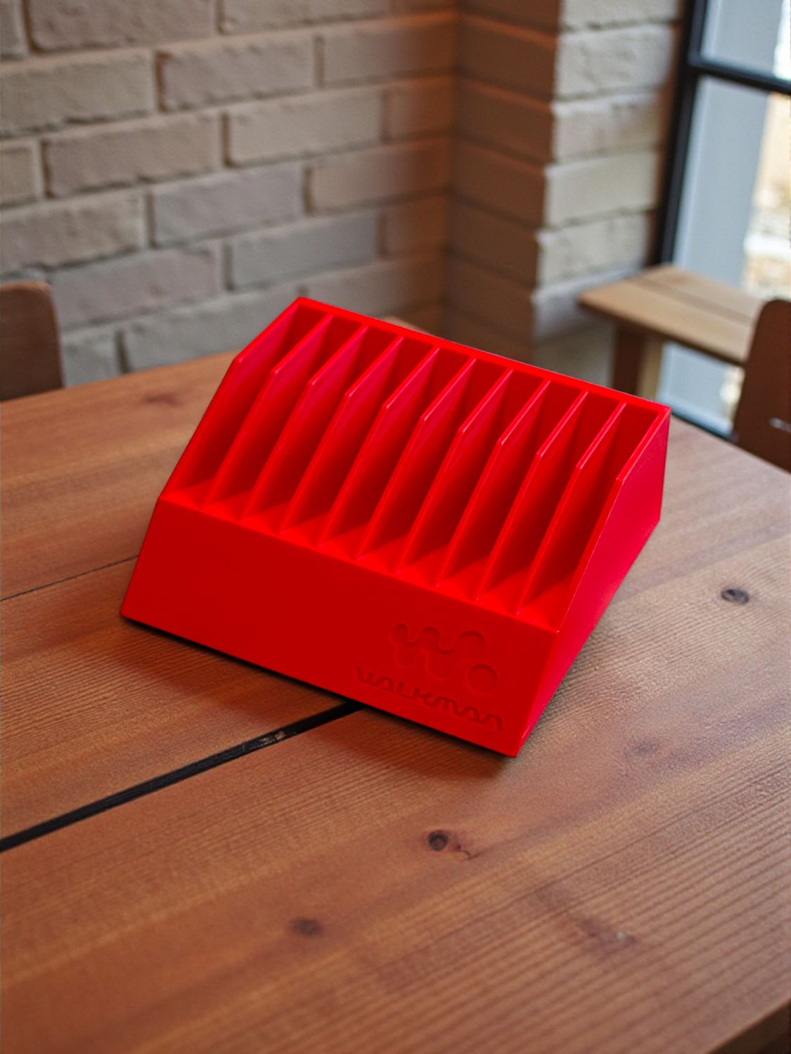 Front Loading Red Desktop Disc Holder
