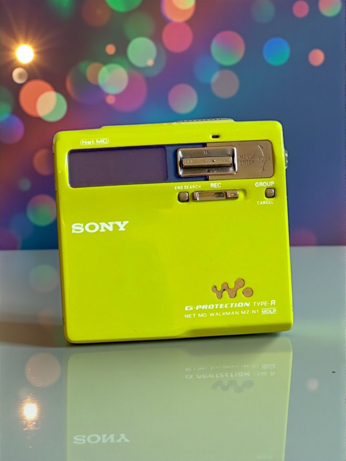 Recoloured Lime Green Sony MZ-N1