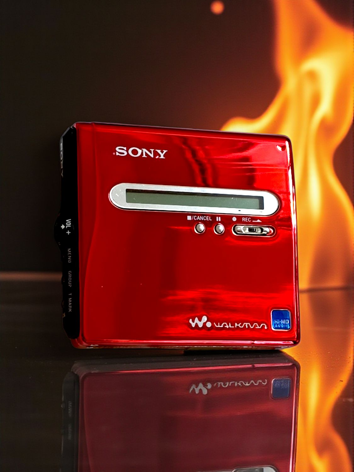 Modded Flaming Red Sony MZ-NH1