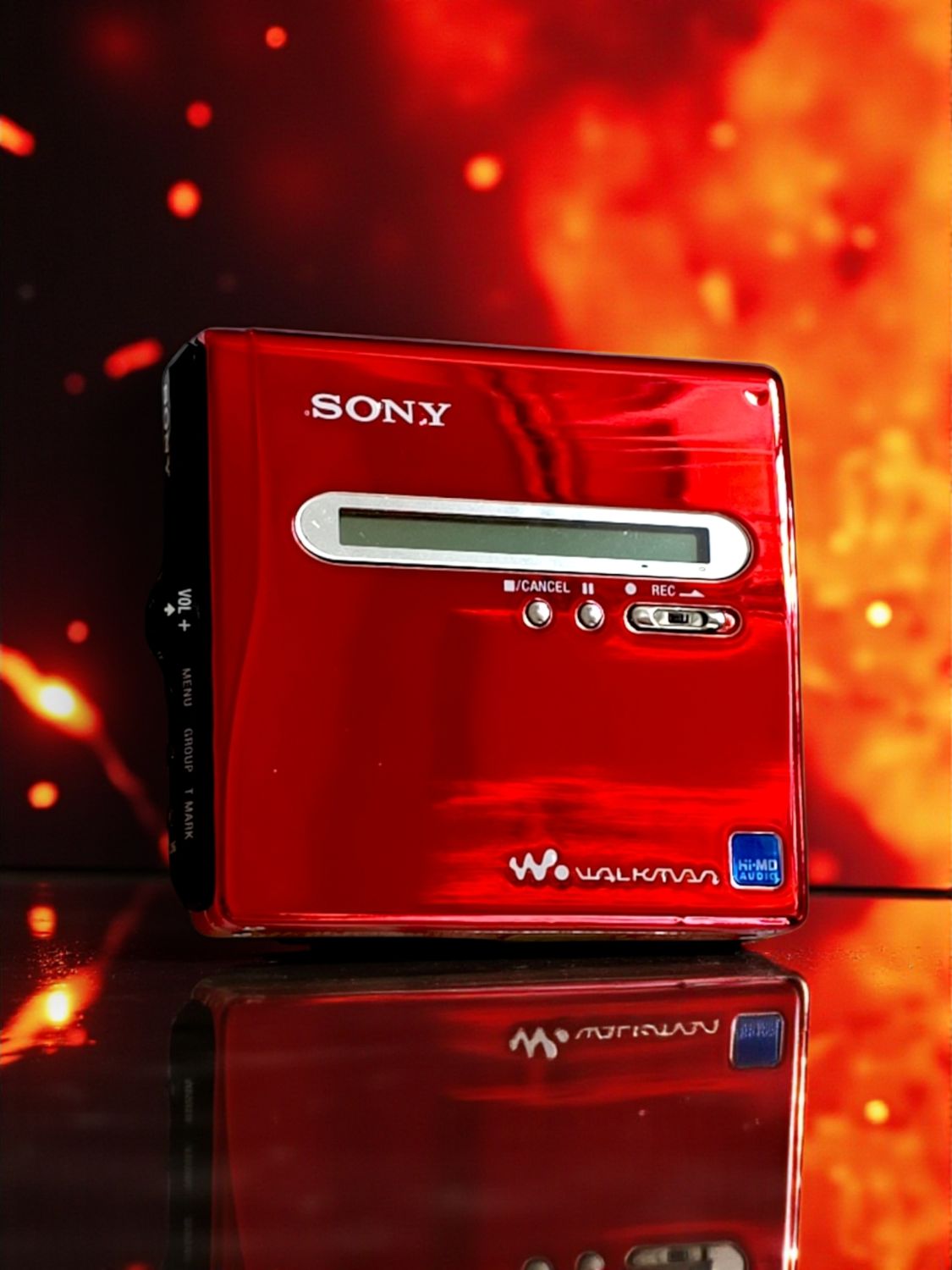 Modded Flaming Red Sony MZ-NH1
