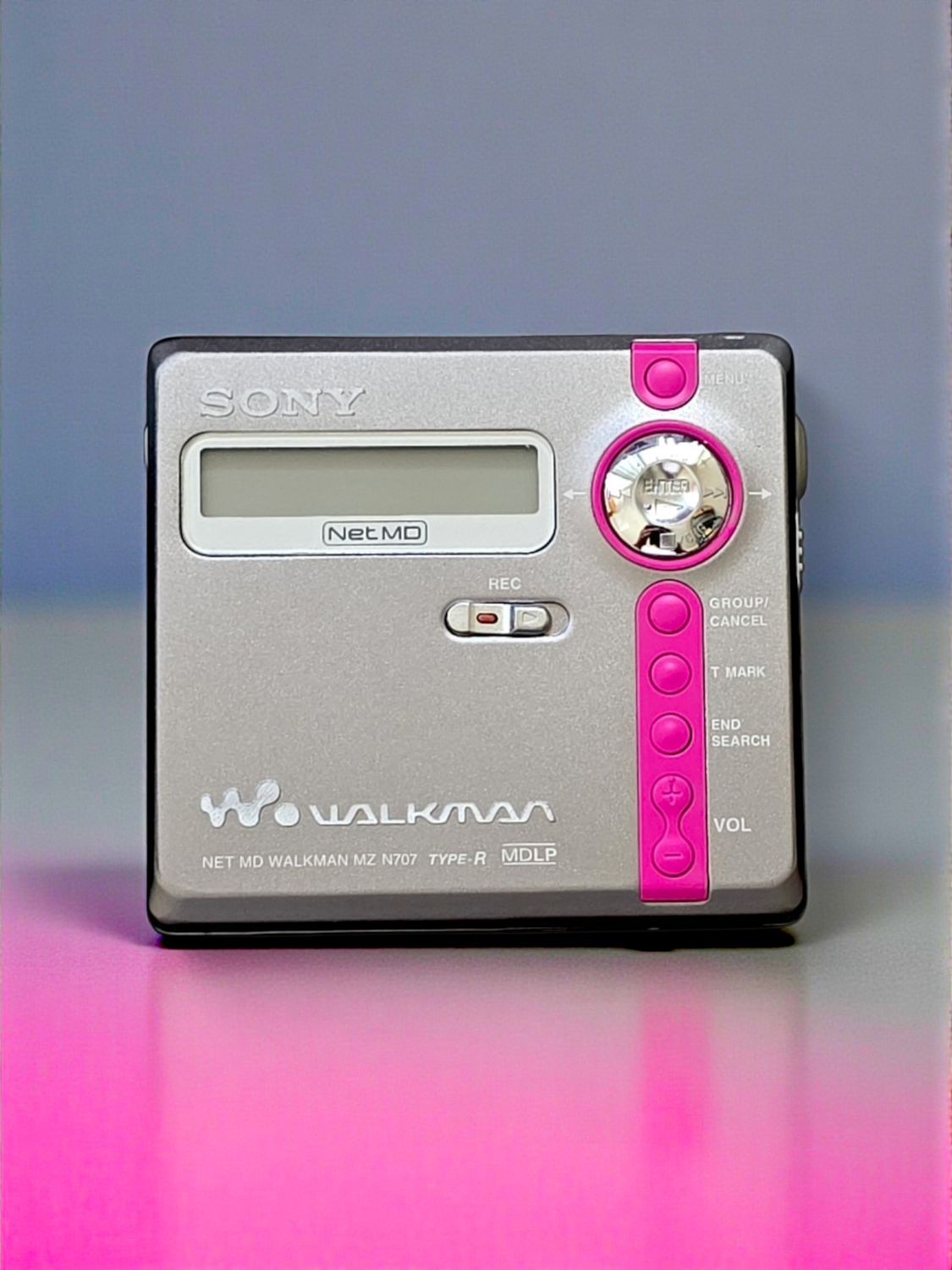 Recoloured Silver and Shocking Pink Sony MZ-N707