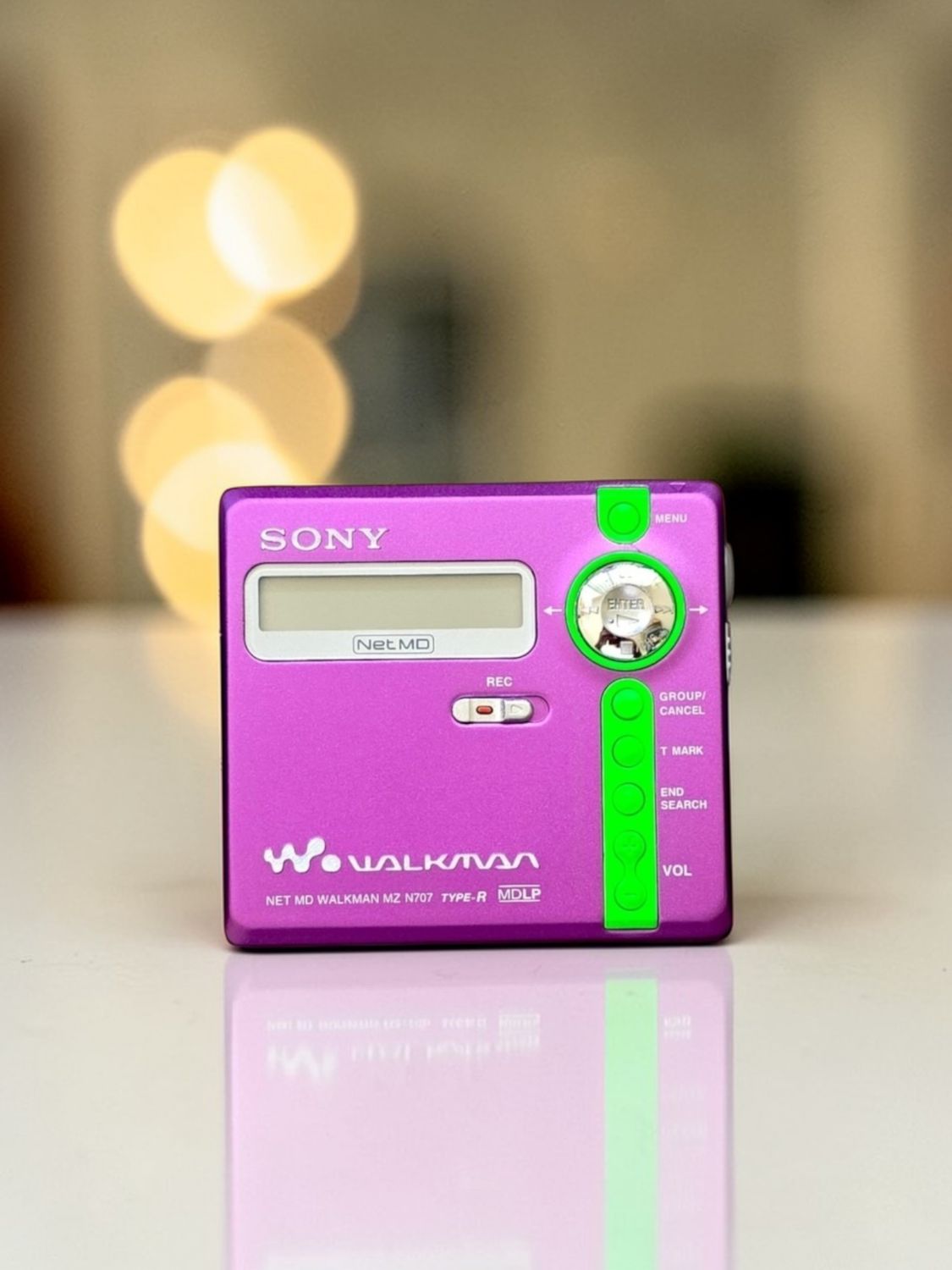 Recoloured Purple and Lime Green Sony MZ-N707