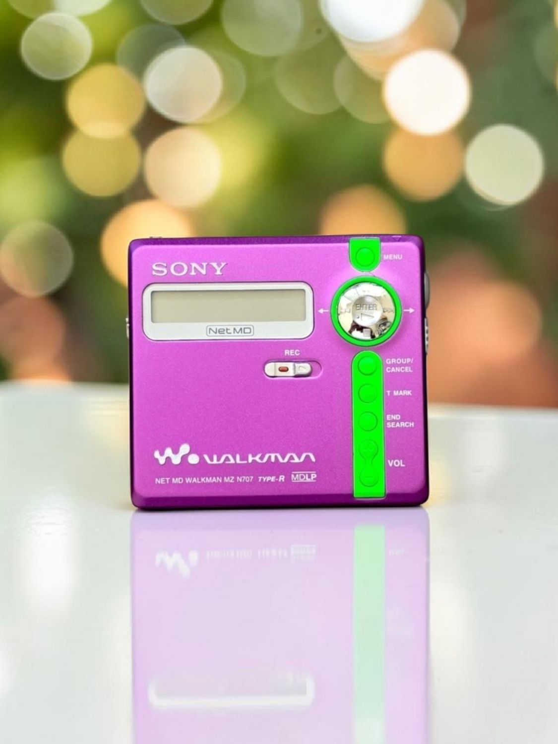 Recoloured Purple and Lime Green Sony MZ-N707