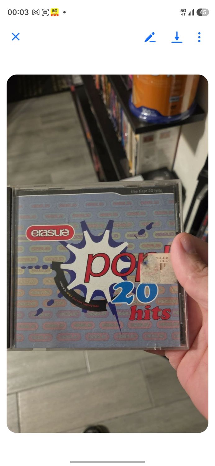 Erasure Pop 20 Minidisc