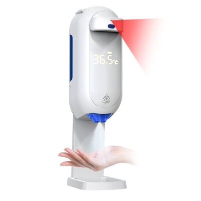Two-in -One Automatic Hand Sanitiser Dispenser (Spray) with Built-In Body Temperature Measurement - Desktop/Wall Mount
