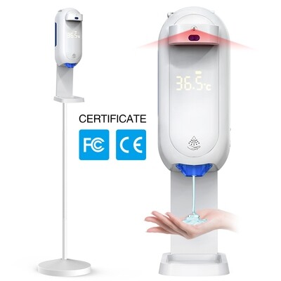 Two-in -One Automatic Hand Sanitiser Dispenser (Liquid) with Built-In Body Temperature Measurement - Floor Standing