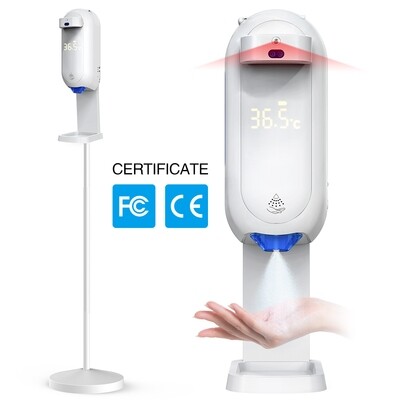 Two-in -One Automatic Hand Sanitiser Dispenser (Spray) with Built-In Body Temperature Measurement - Floor Standing