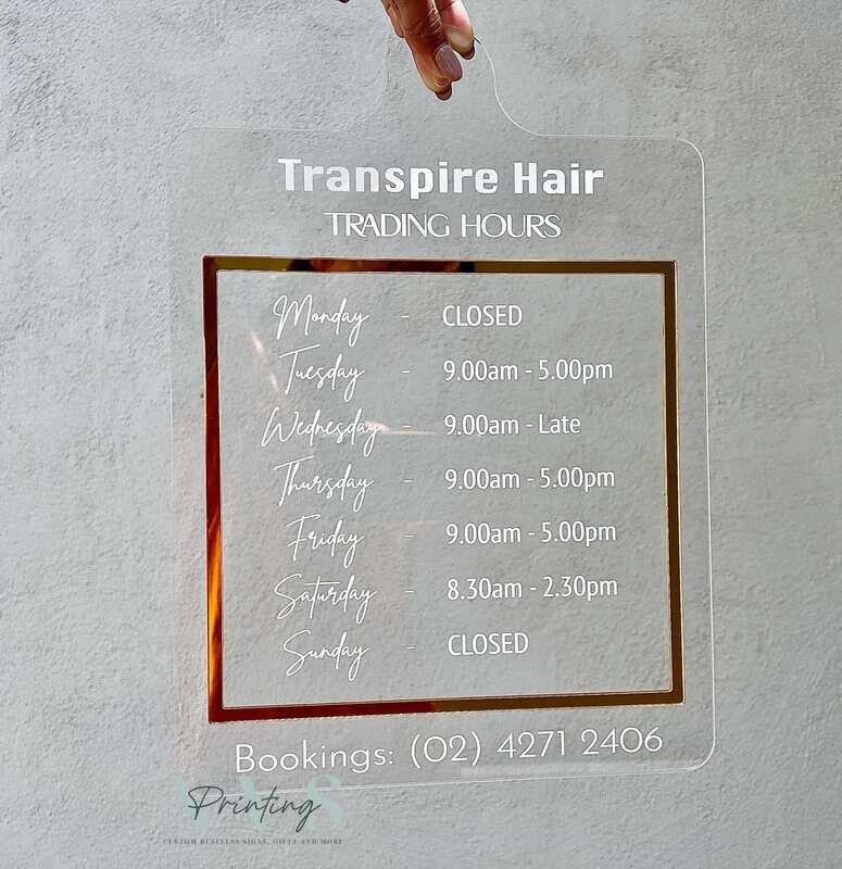 Trading Hours Sign