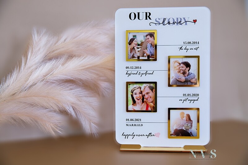 'Our Love Story' Photo Gift Plaque