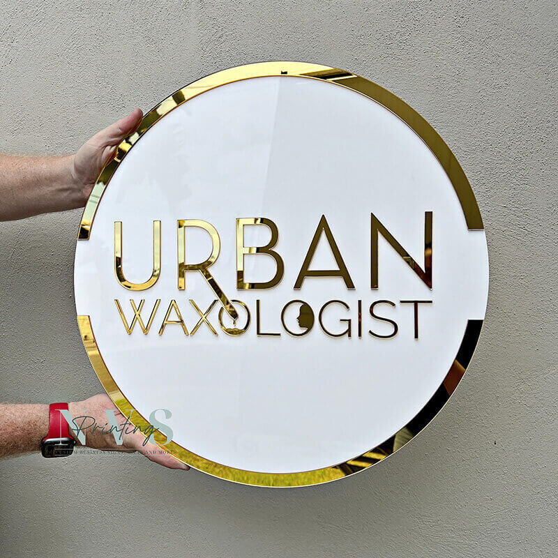 3D Round Business Sign + Half Border