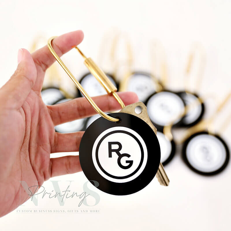 Custom Text or Logo Keychain / Business Key Rings Custom Text or Logo Keychain / Business Key Rings