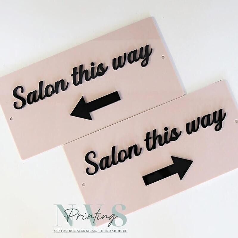 Salon This Way / 3D Directional Sign