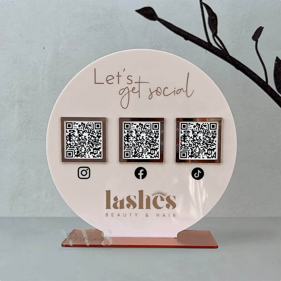 Multi QR Codes Business Social Media, Reviews or Payment Sign