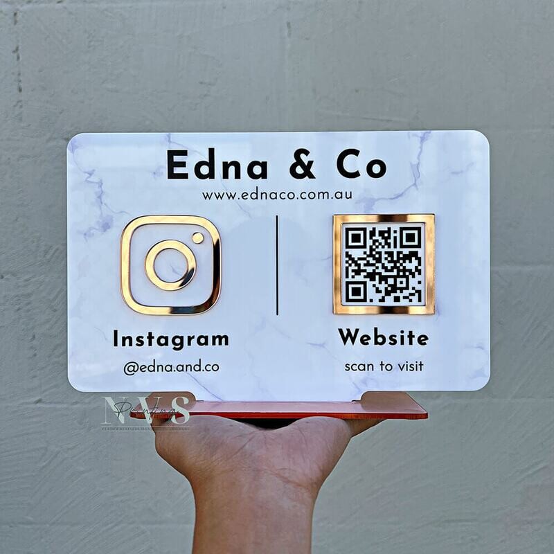 2 Icons Social Media Sign - Marble Look 2 Icons Social Media Sign - Marble Look